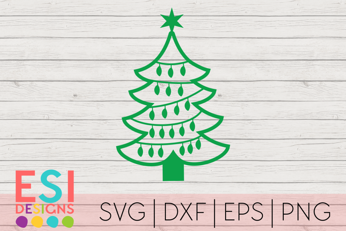 Download Christmas Tree Outline With Lights | SVG DXF EPS PNG