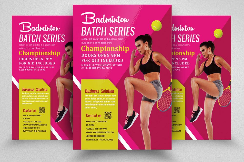 Badminton Competition Flyer/Poster example image 1