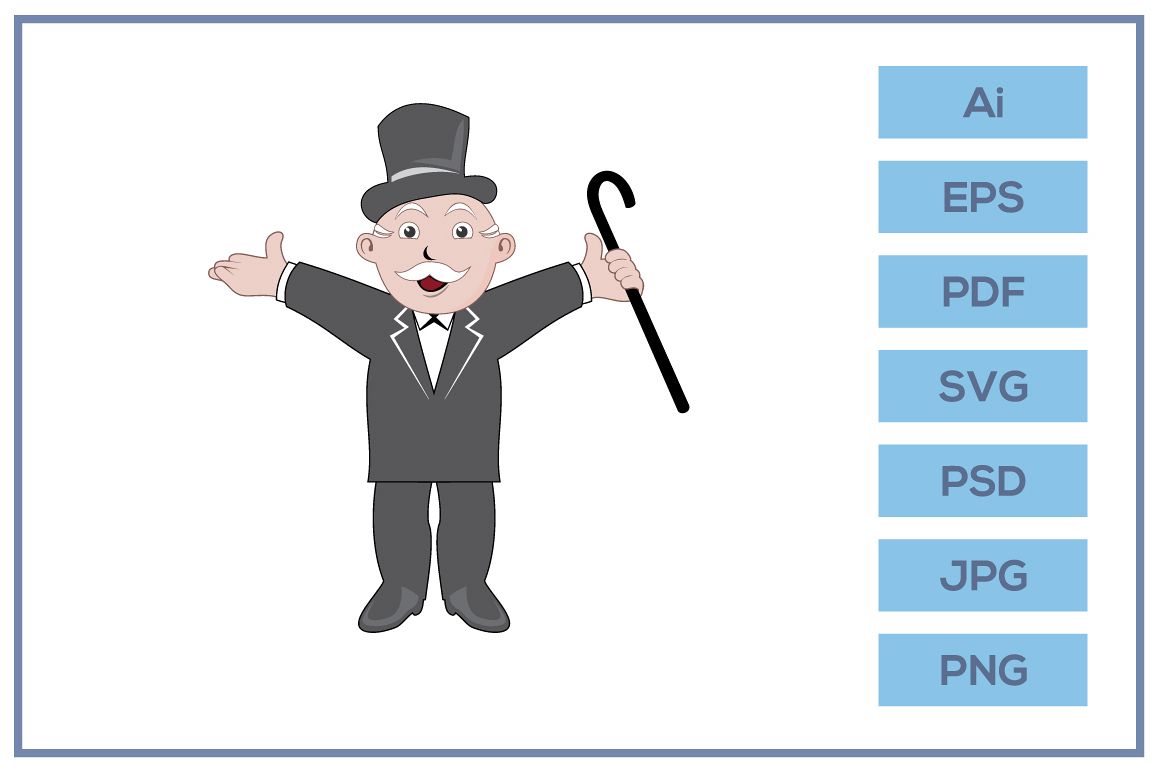 Vector of Monopoly man cartoon character design example image 1
