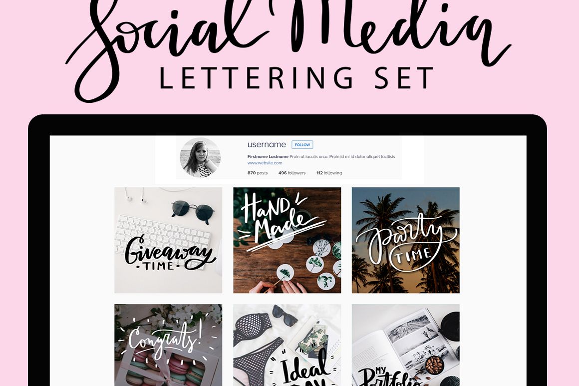 Social Media Lettering Set example image 1