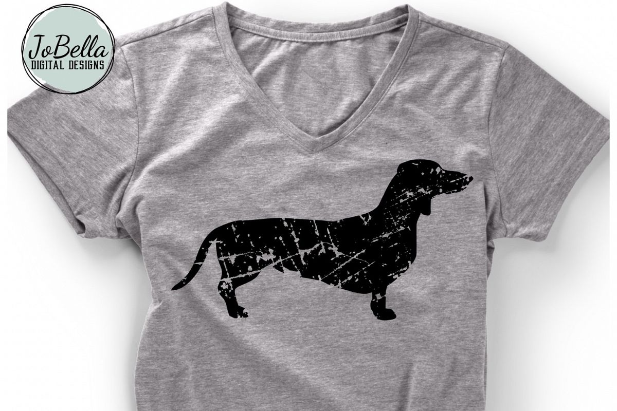 Grunge Dachshund SVG and Printable Dog Lover Design example image 1