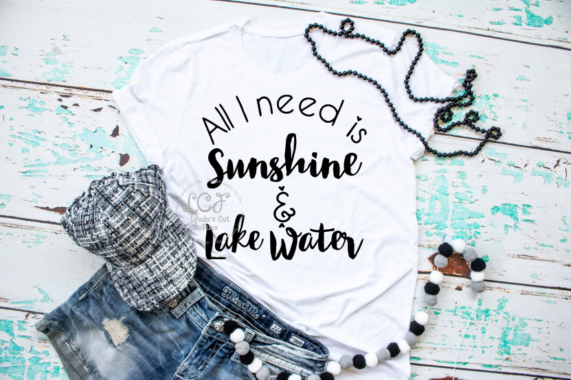 All I need is Sunshine and Lake Water//Summer//SVG//DXF//EPS example image 1