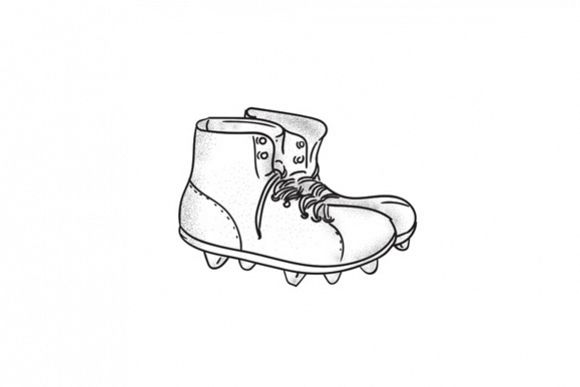 Vintage American Football Boots Drawing example image 1