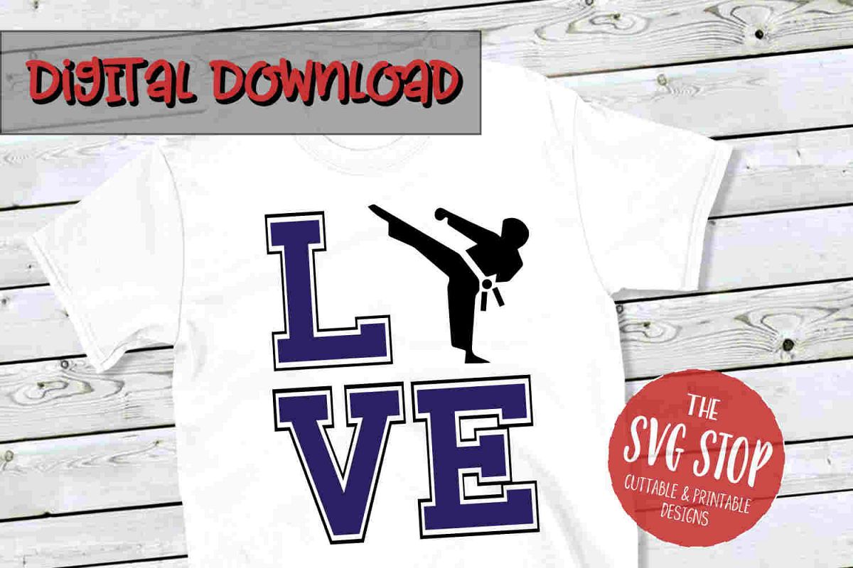 Love Karate -SVG, PNG, DXF example image 1