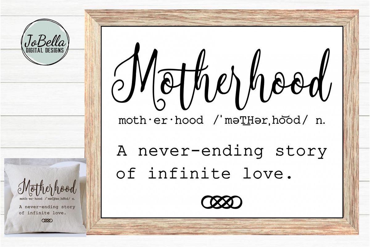 Motherhood SVG, Sublimation Design and Mother's Day Print example image 1
