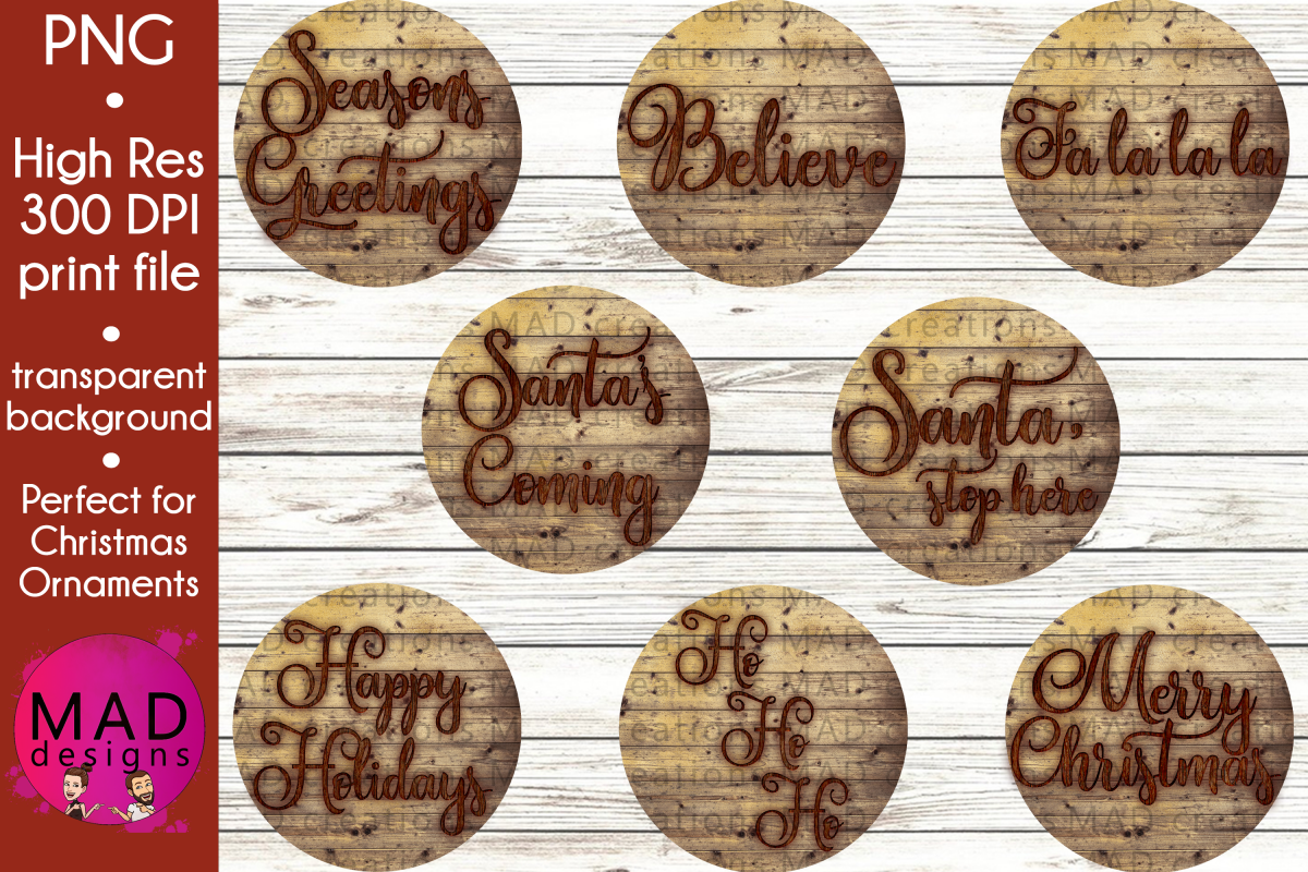 Bundle - Rustic Wood Slice Christmas Ornament example image 1