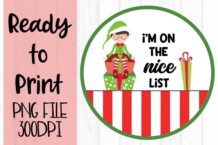 Nice List Boy Circle Ready to Print example image 1