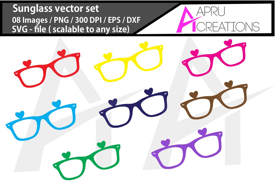 sunglass SVG cut file / coloured sunglass cut file / sunglass silhouette vector example image 1