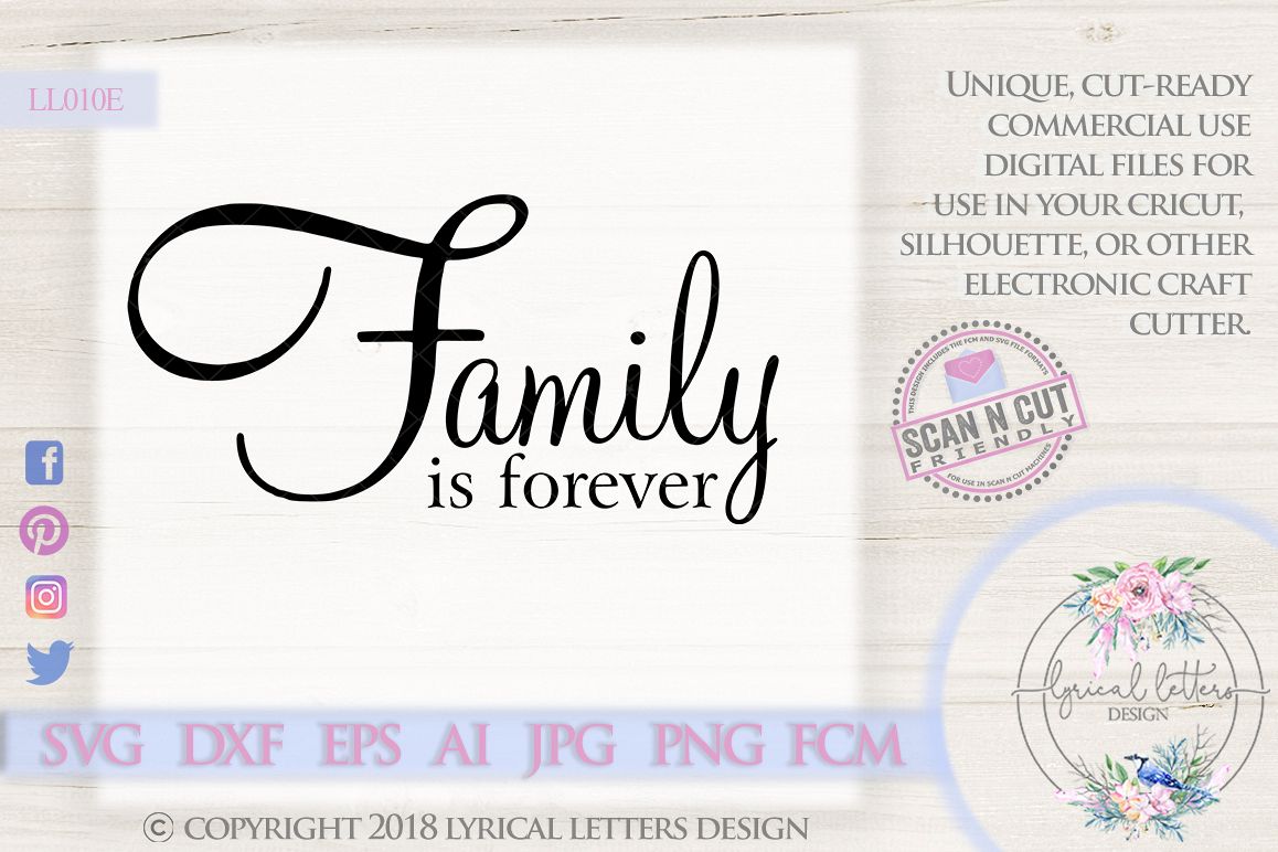Family Is Forever SVG DXF FCM Cut File LL010E example image 1