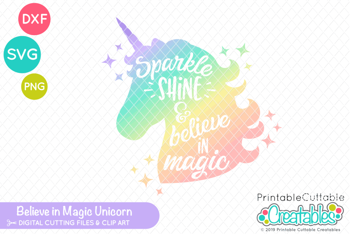 Download Believe in Magic Unicorn SVG