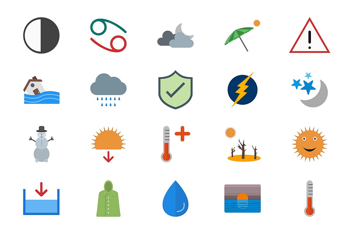 Set Of Weather And Season Icons example image 1