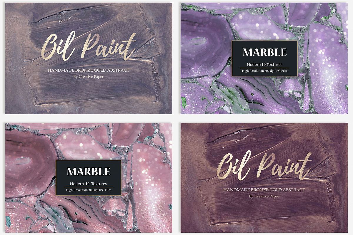 Oil Paint and Marble Textures BUNDLE example image 1