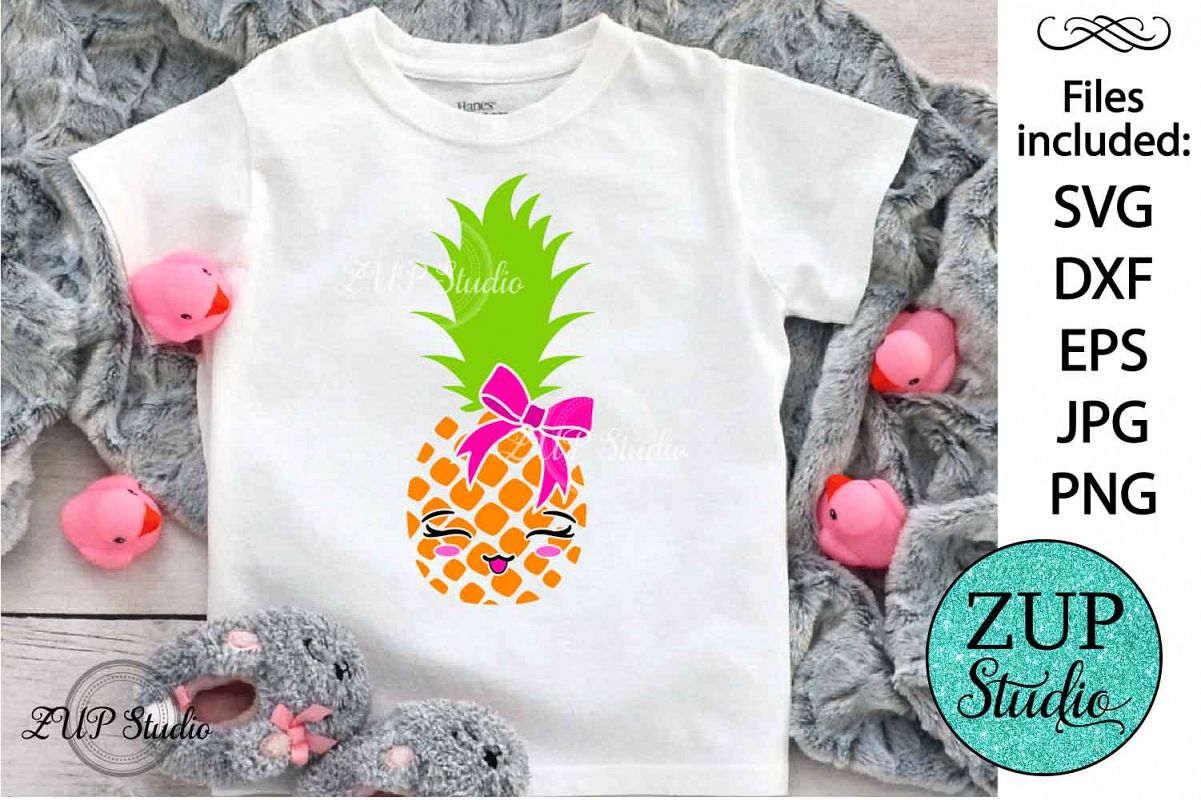 Kawaii Pineapple Digital Cutting files file 149 example image 1