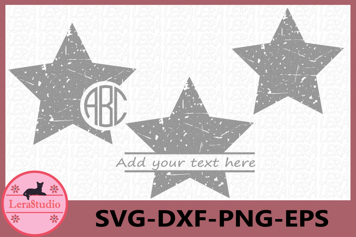 Star Grunge SVG, Stars Svg, Stars Monogram, Silhouette Vinyl example image 1
