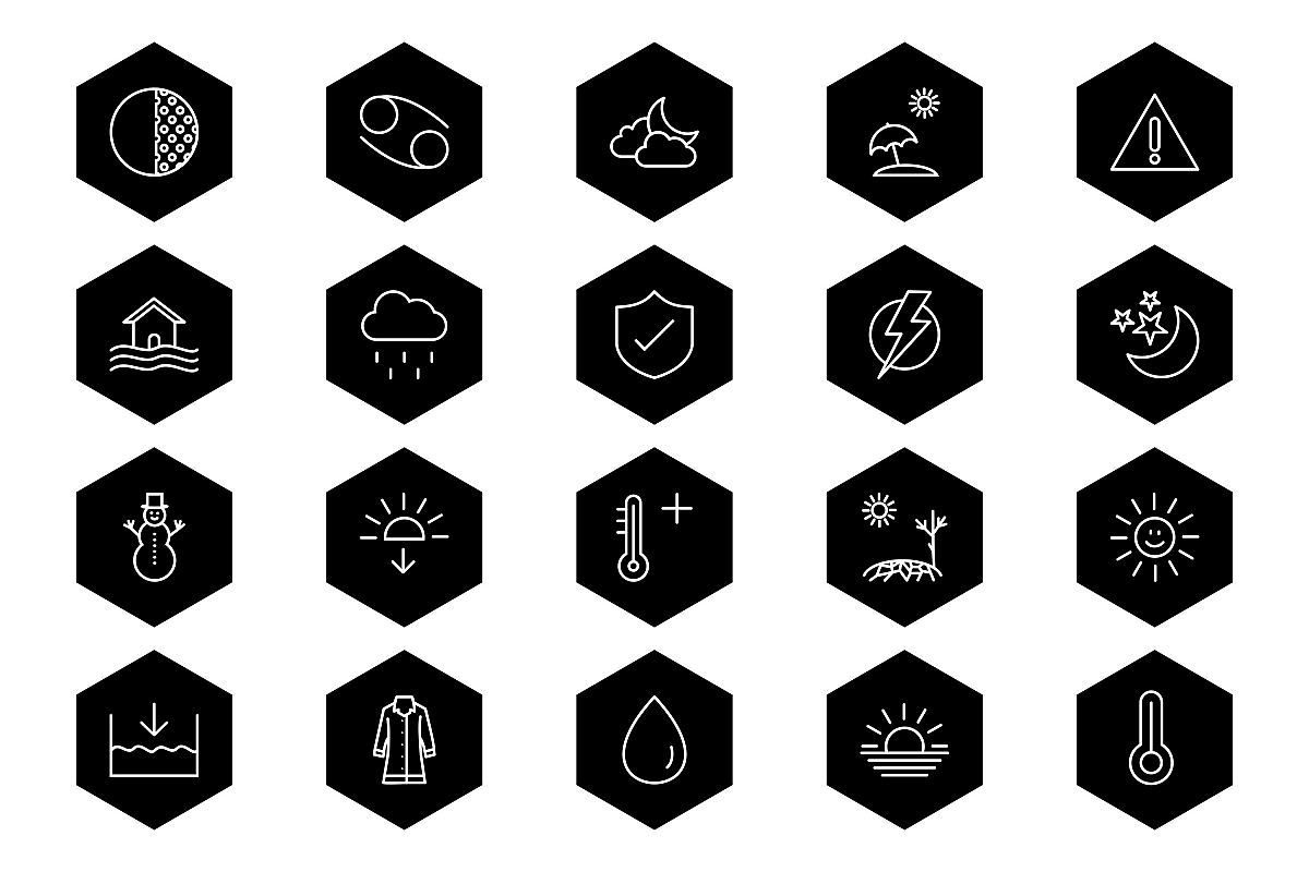 Set Of Weather And Season Icons example image 1