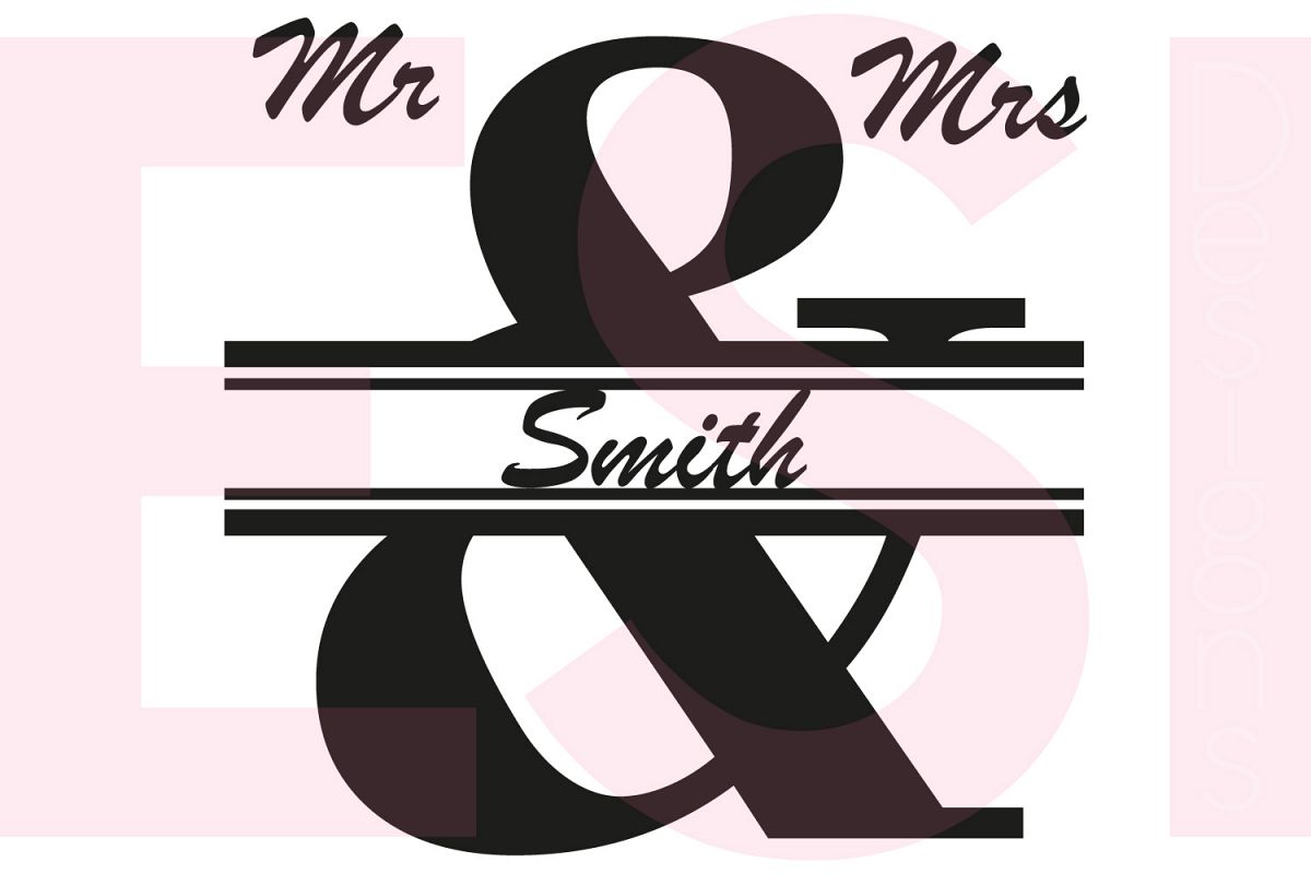 Mr & Mrs Split Ampersand Monogram Design example image