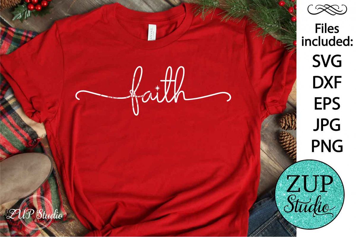 Faith word SVG Design Cutting Files 370 example image 1