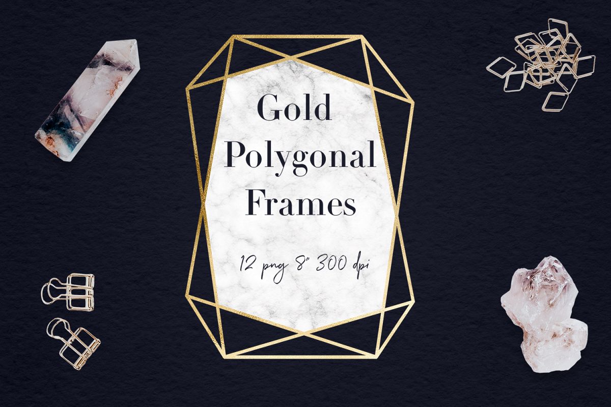 Marble And Gold Frames Clipart example image 1