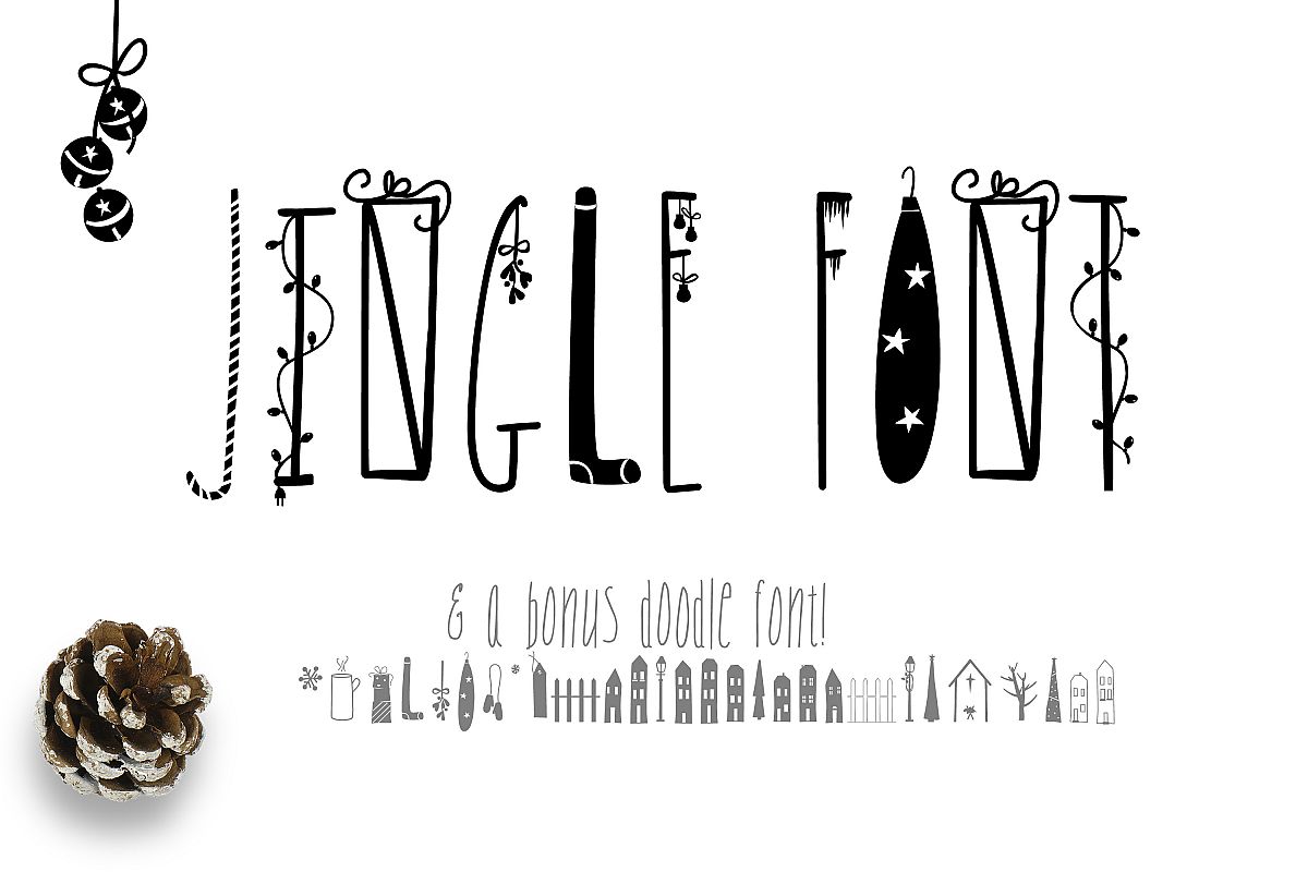 JINGLE FONT - a Christmas Typeface with Bonus DOODLES example image 1
