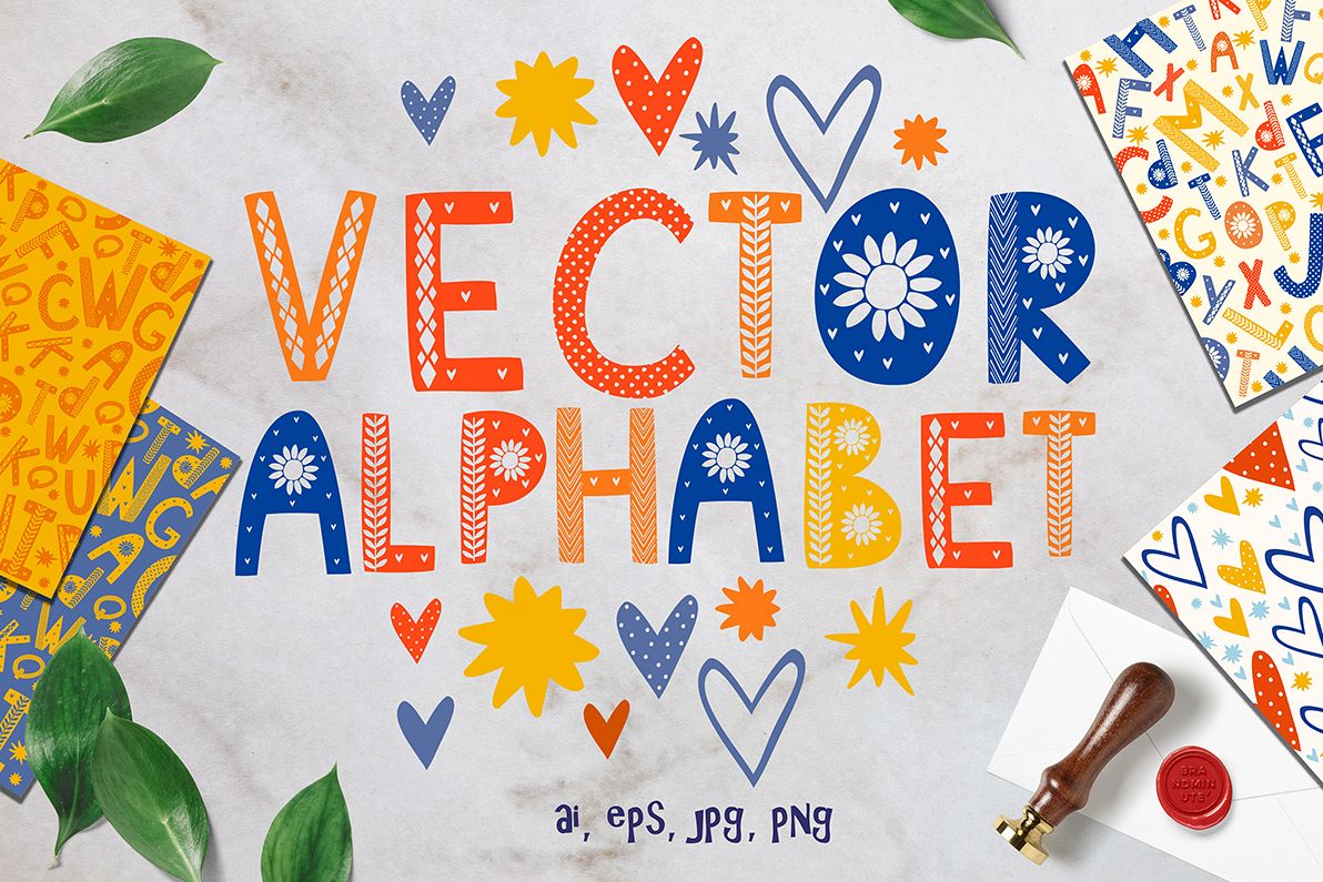 Color Scandinavian style. vector alphabet example image 1