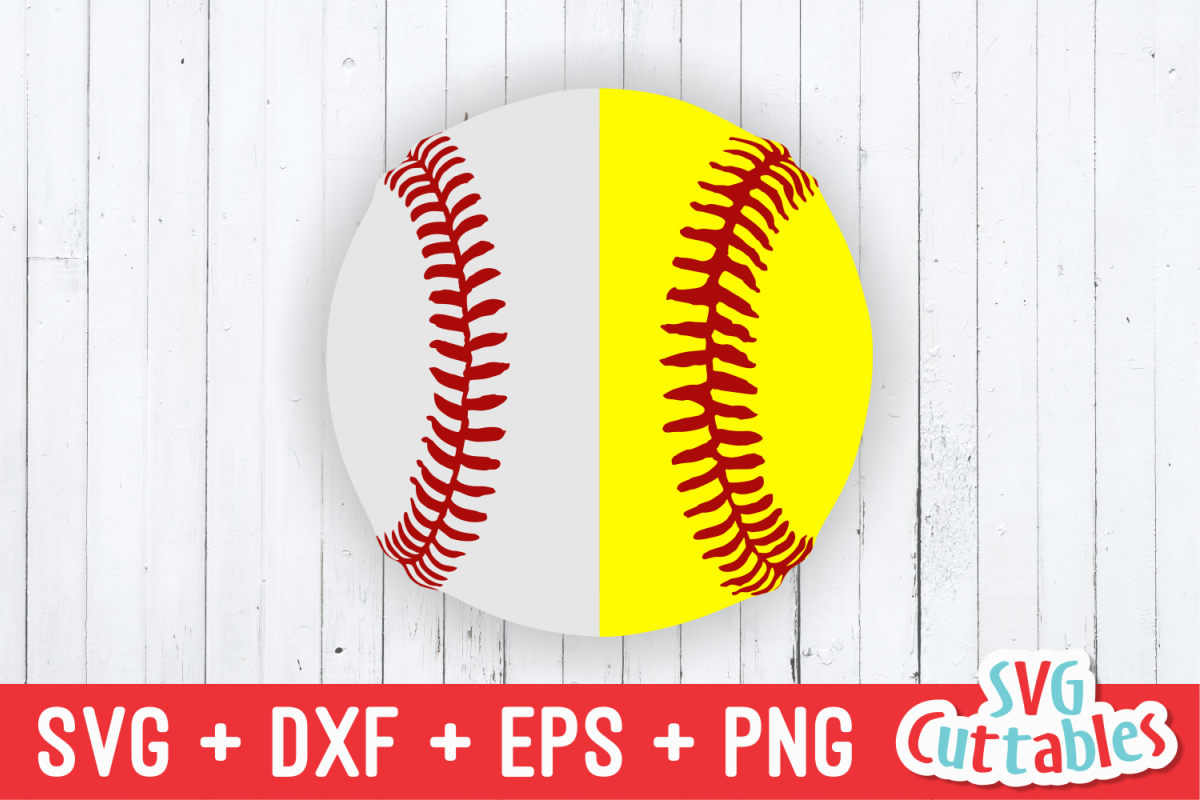 Split Baseball | Softball | SVG Cut File (265154) | Cut Files | Design