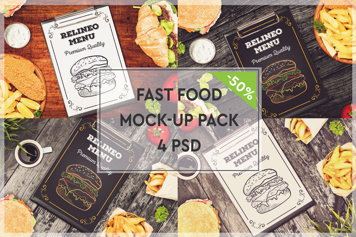 Fast Food Menu Mock-up Pack#2 example image 1