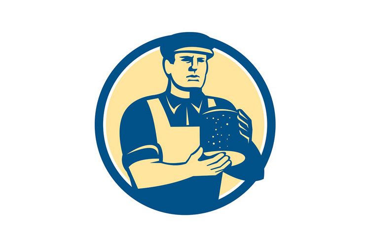 Cheesemaker Holding Cheese Retro example image 1