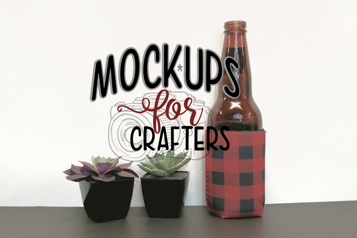 bottle/can cover - neoprene - buffalo plaid MOCK-UP example image 1