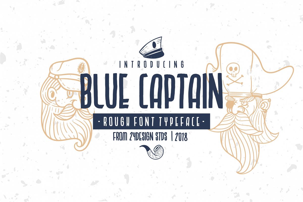 BLU CAPTAIN ROUGH FONT example image 1