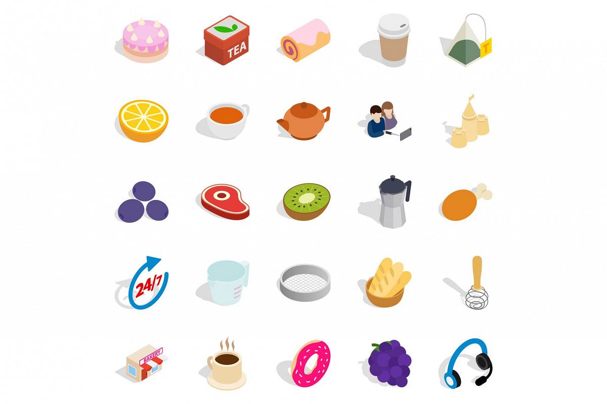 Brekker icons set, isometric style example image 1