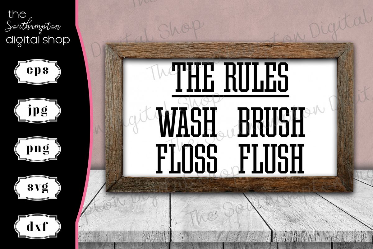 The Rules Bathroom sign example image 1