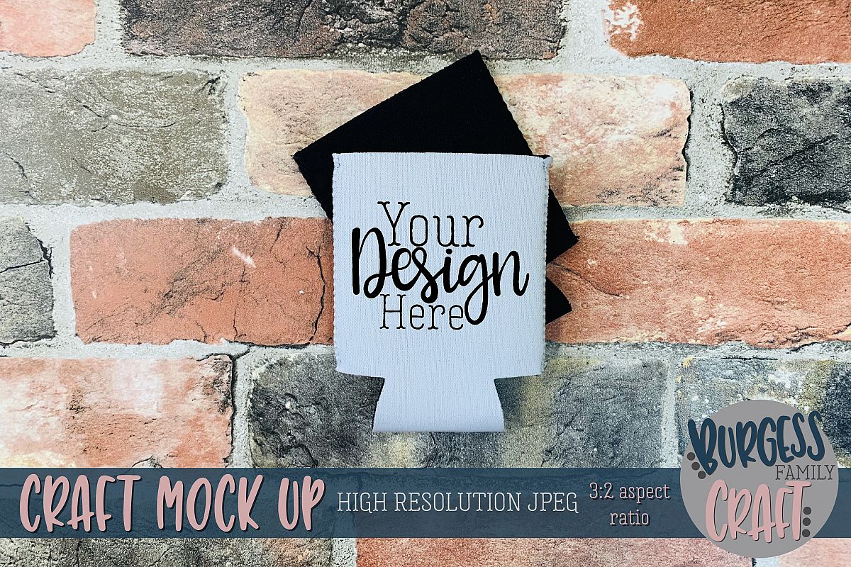 Grey can holder & brick wall Craft mock up |High Res JPEG example image 1