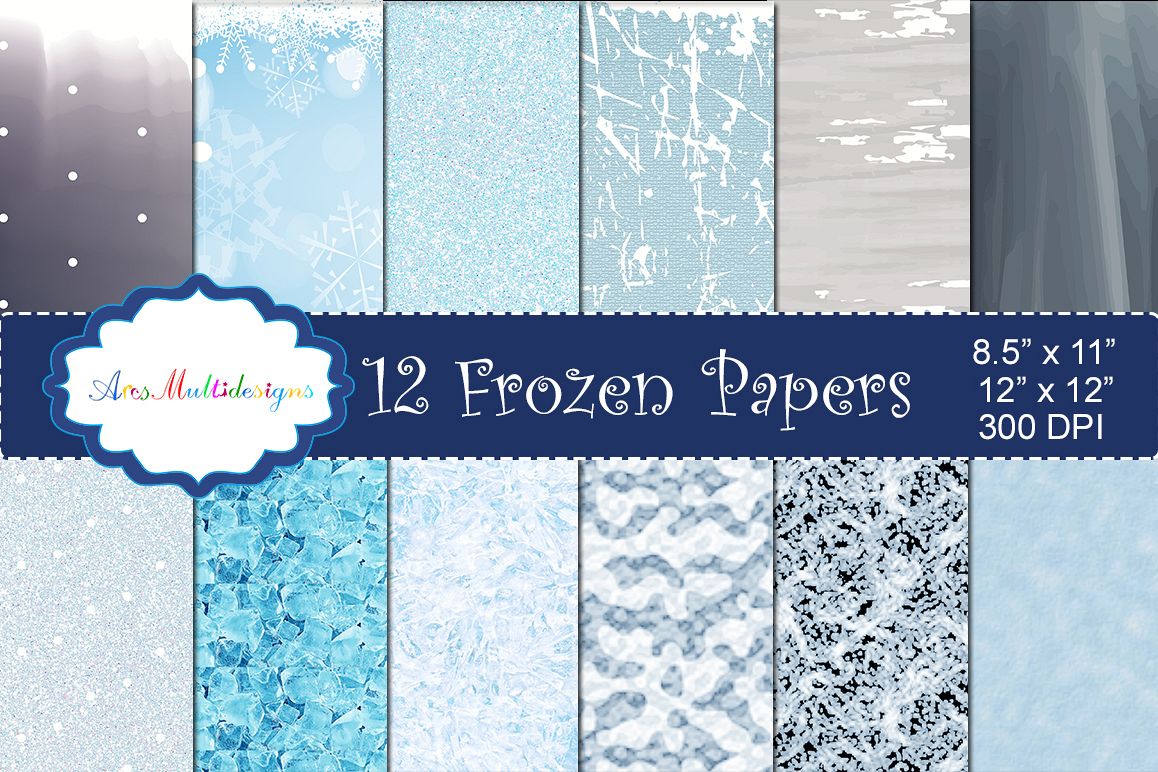 Frozen christmas digital pattern / frozen christmas paper / digital papers / gift wrapper / high quality digital set 12 x 12 example image 1