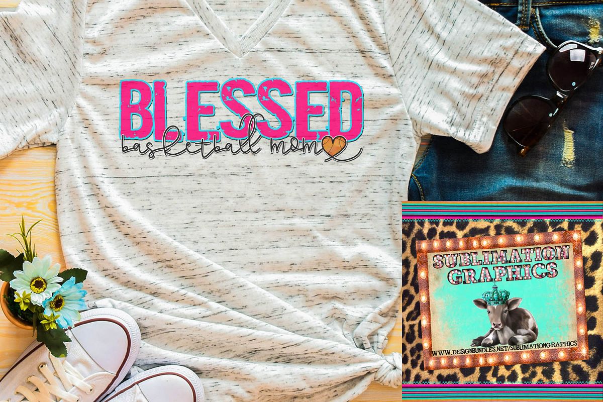Blessed Basketball Mom Sublimation Download example image 1
