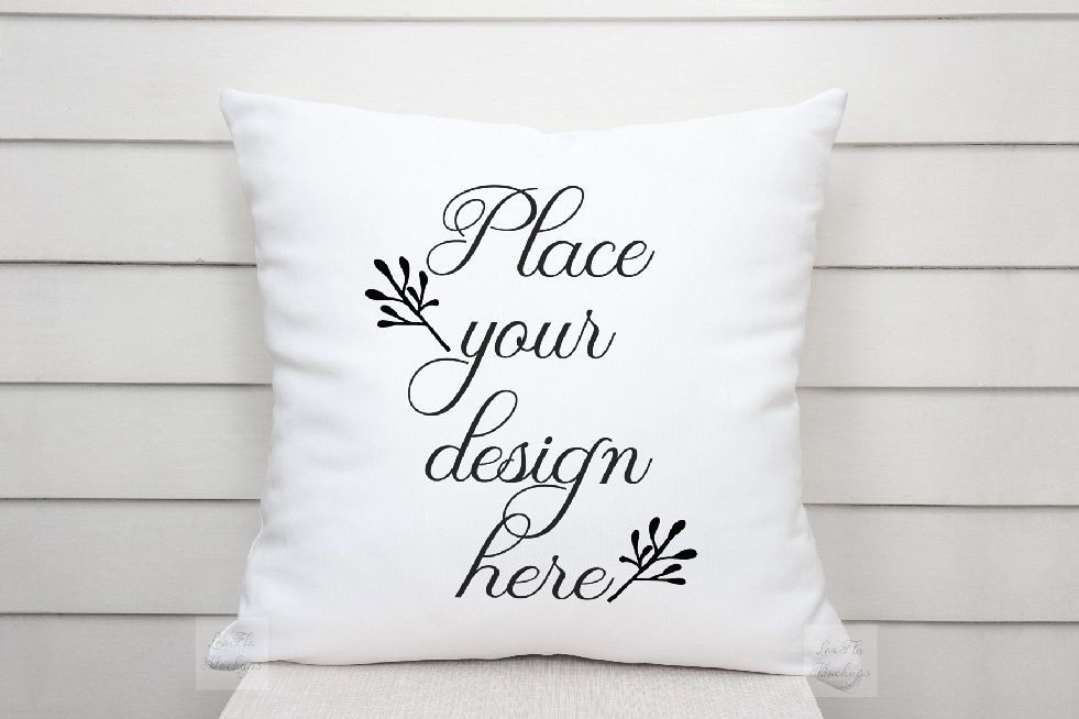 White pillow mockup psd cushion sublimation nautical mock up