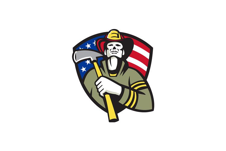 American Fireman Firefighter Emergency Worker example image 1
