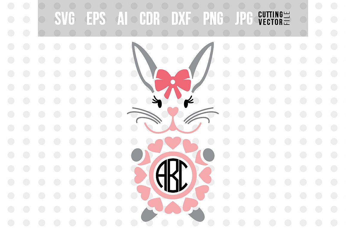 Bunny Monogram - Easter SVG example image 1