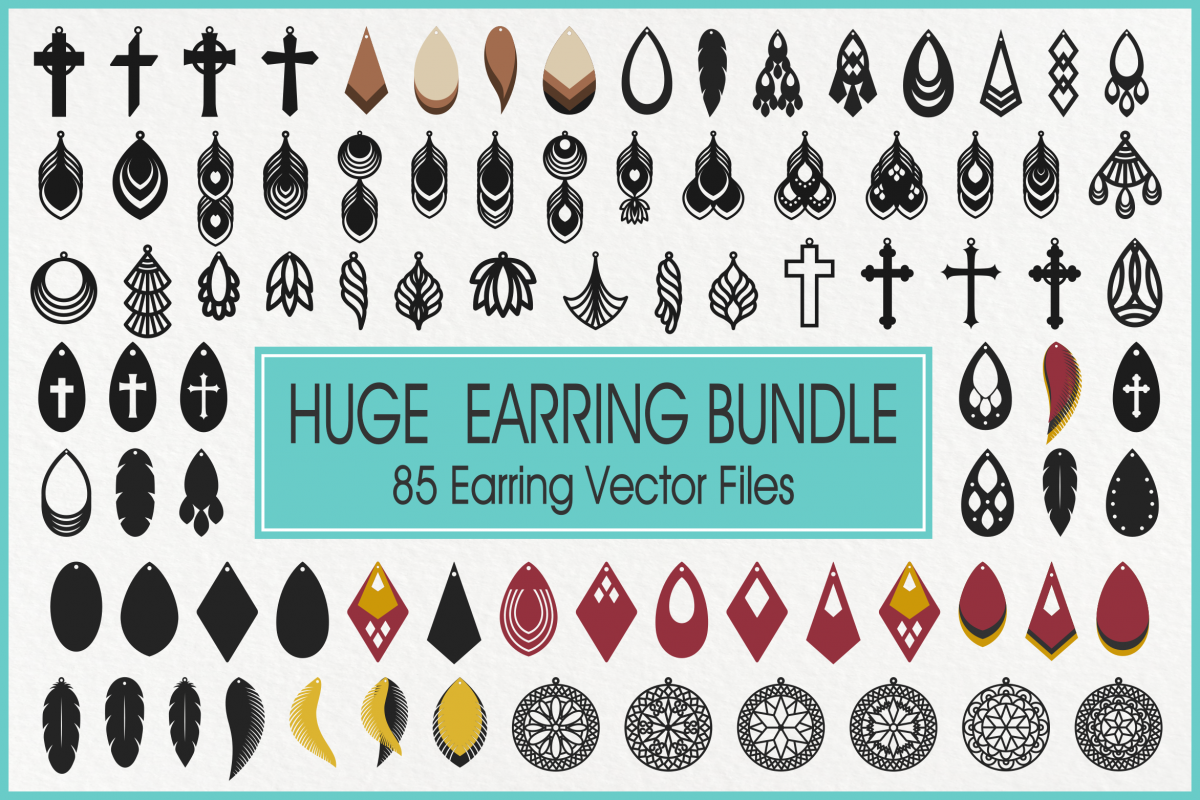 Earrings Svg, Faux Leather Earrings Svg, Teardrop Earrings example image 1