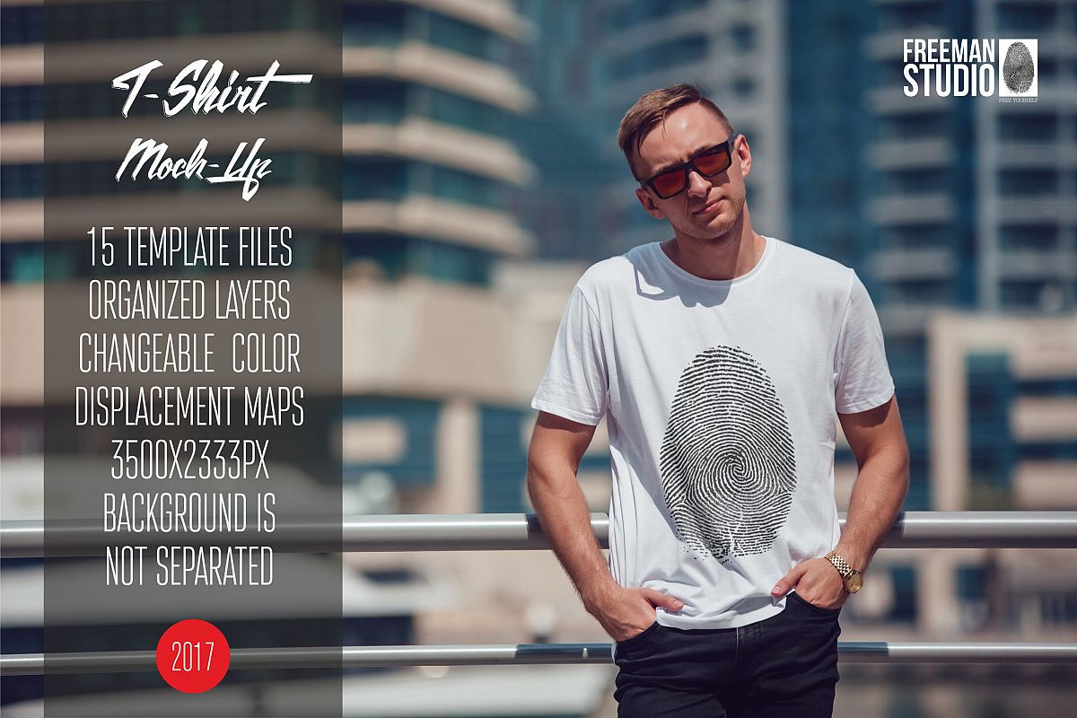 Men's T-Shirt Mock-Up Vol.5 2017 example image 1