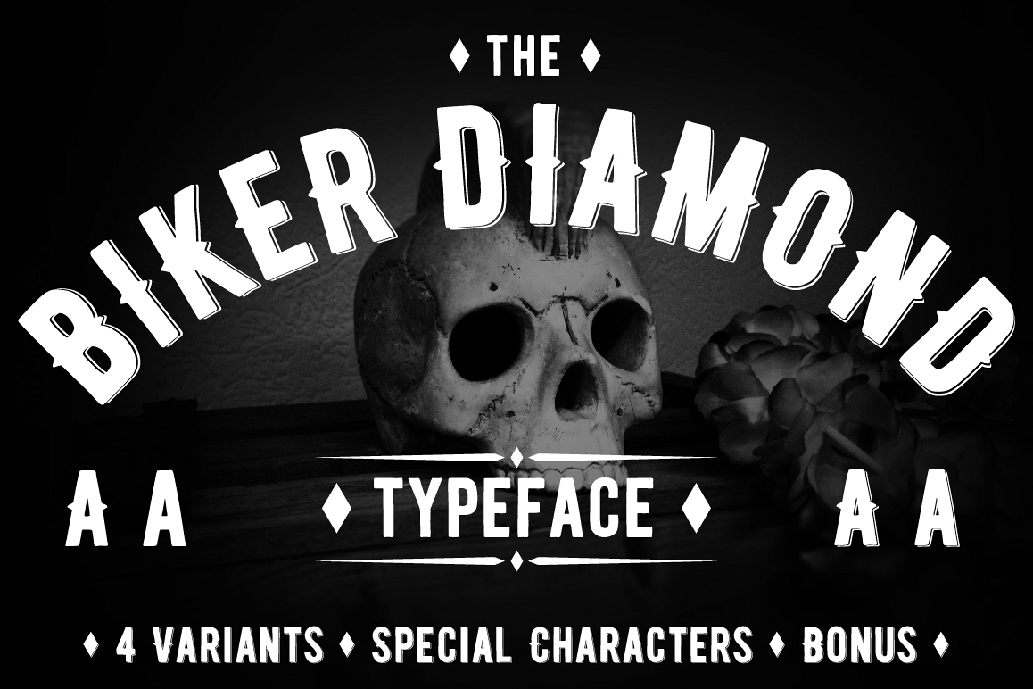 Biker Diamond Typeface example image 1