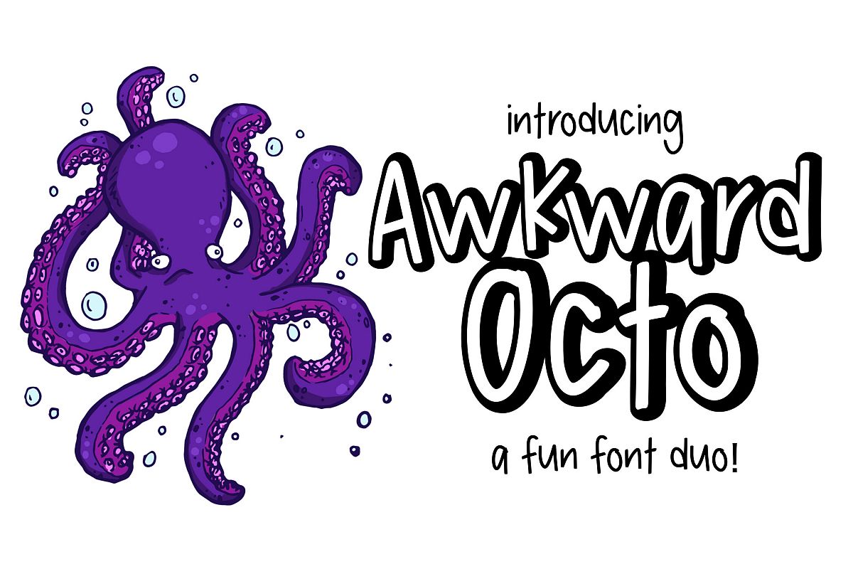 Awkward Octo a font Duo example image 1