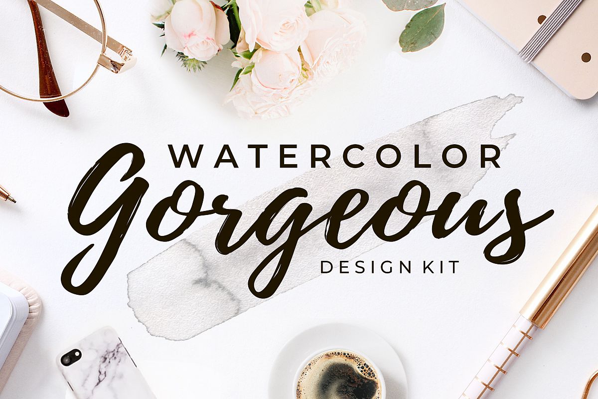 Gorgeous Watercolor Design Kit example image 1