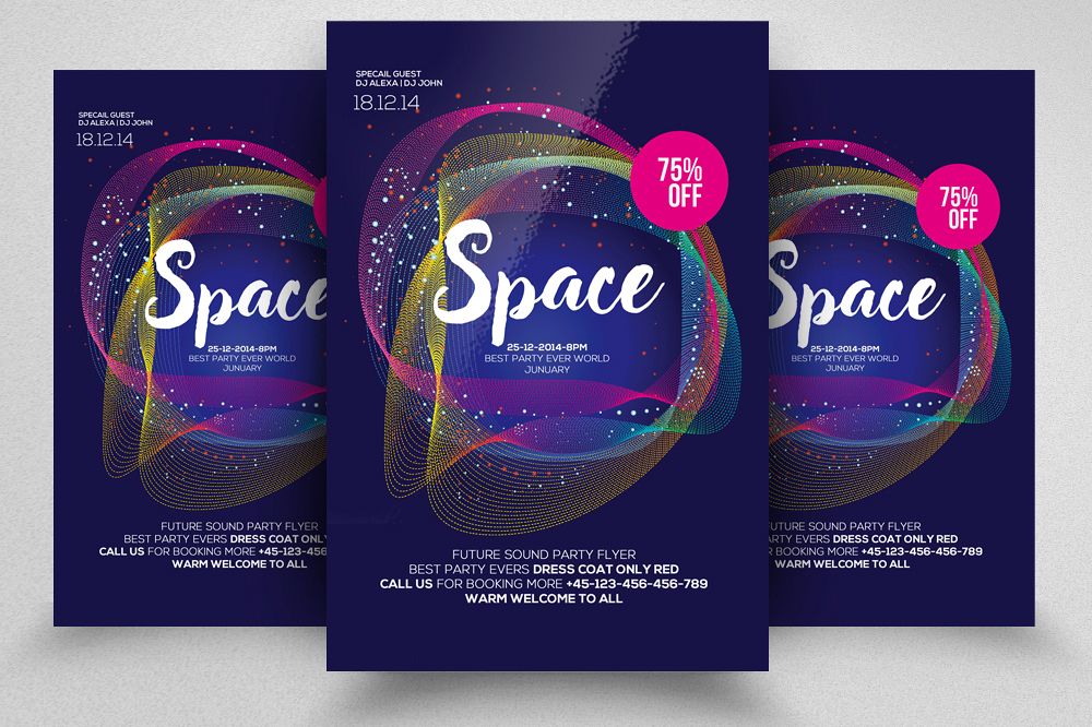 Space Futuristic Flyer Template example image 1