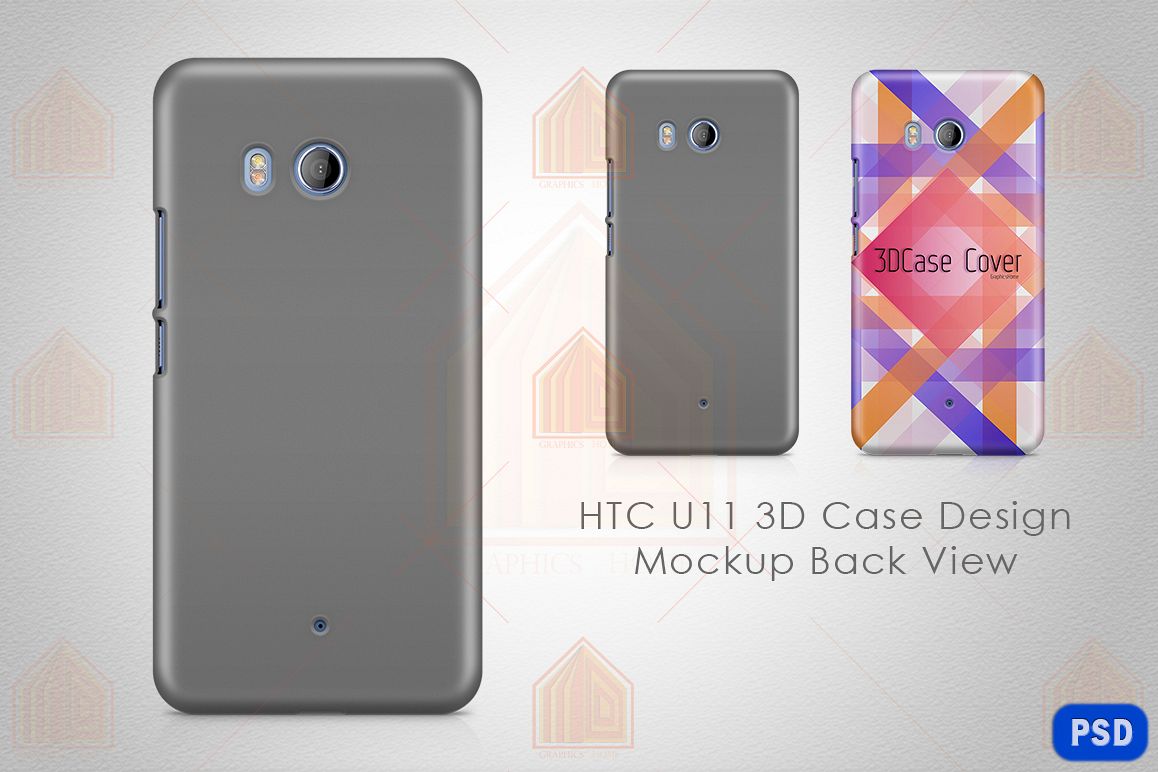 HTC U11 3dCase Design Mockup Back View example image 1