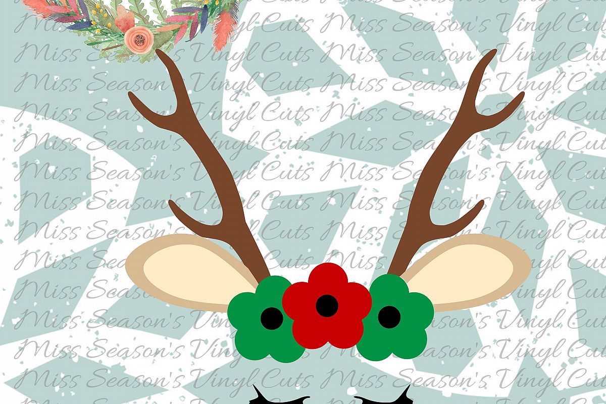 Christmas Reindeer Svg Dxf, Eps, Png example image 1