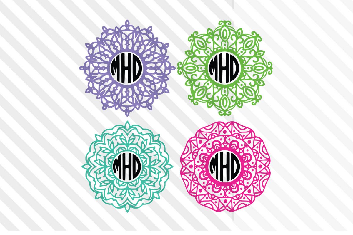 Monogram ,Mandala,Font,cricut,Silhouette,Mandala svg,clipart example image 1