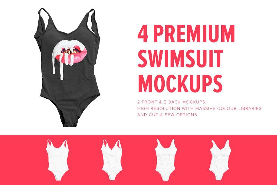 Premium One Piece Swimsuit Mockups example image 1