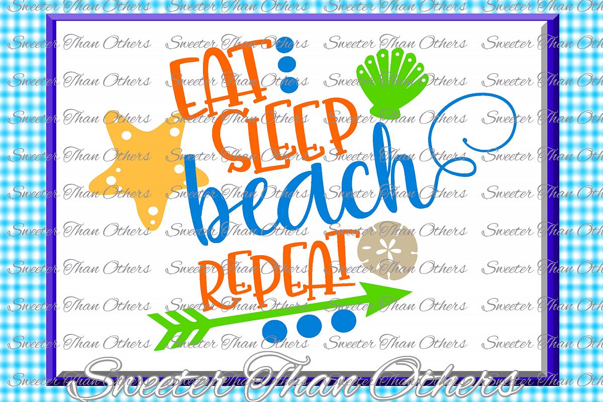Beach Svg Eat Sleep Beach Repeat svg, Summer Beach example image 1