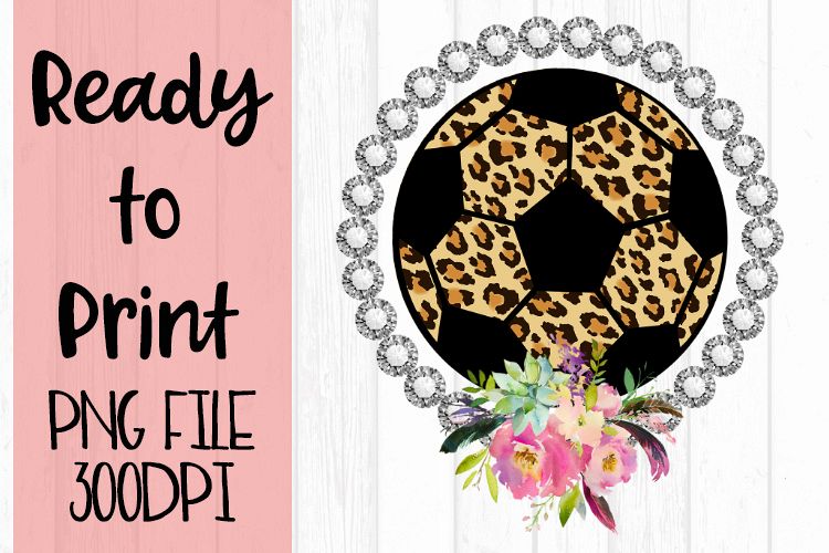 Bling Flowers Soccer Ready to Print example image 1