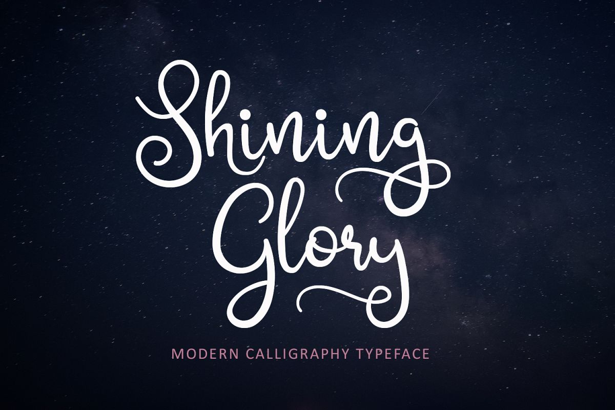 Shining Glory Script Font example image 1